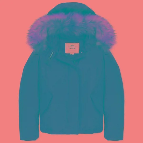 Женская куртка парка Woolrich Arctic Raccoon Short зелёный, Размер S