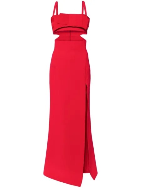 Elie Saab платье макси с вырезом, красный