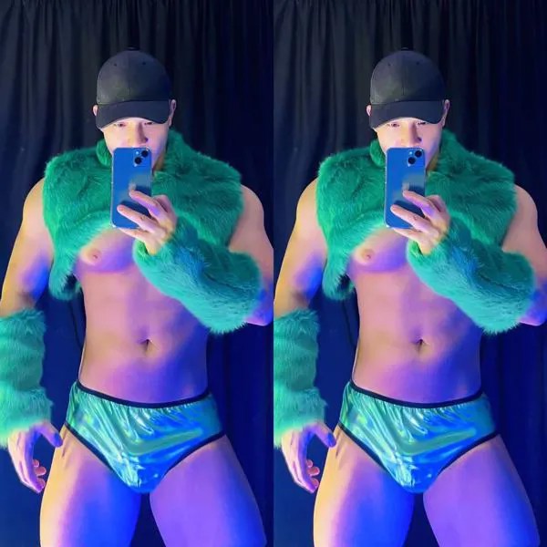 Мужские Сексуальные Зеленые меховые плавки, трусы, одежда для клувечерние, певицы, DJ Gogo, сексуальный костюм для вечерние, сценической выступления