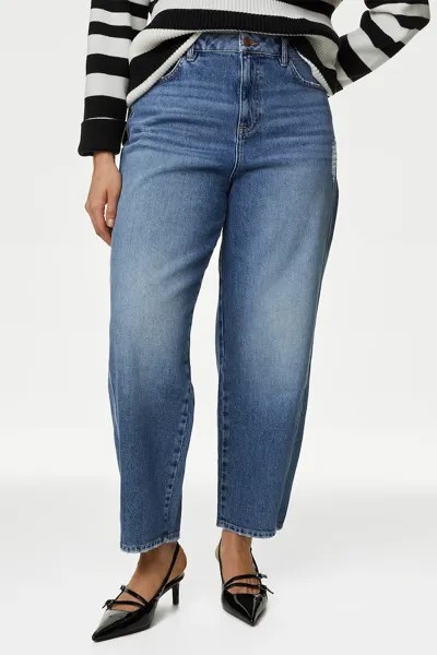 Широкие джинсы с высокой талией Marks & Spencer, синий