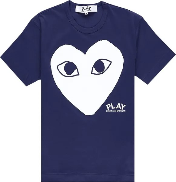 Футболка Comme des Garçons PLAY Printed Heart Logo T-Shirt 'Navy', синий