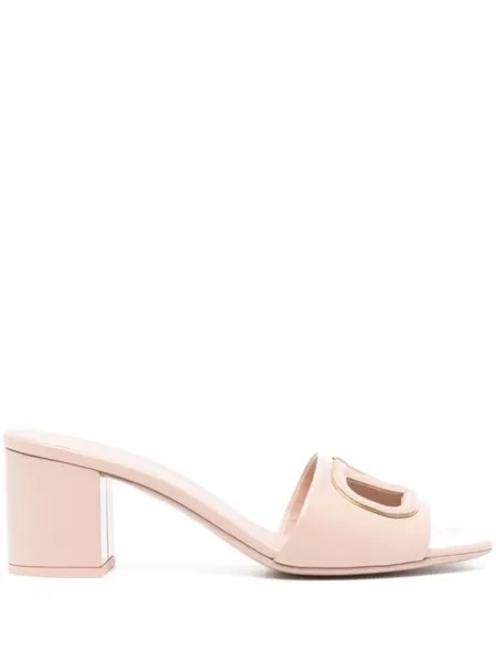 Valentino Garavani мюли с логотипом VLogo Signature, нейтральный цвет