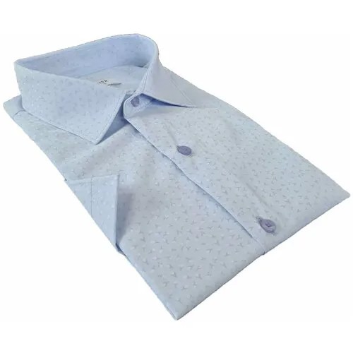 Школьная рубашка , на пуговицах, короткий рукав, размер 158-164, голубой