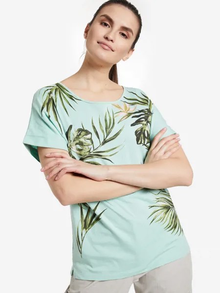 Футболка женская Jack Wolfskin Tropical Leaf, Зеленый