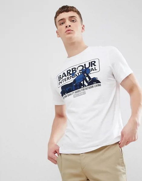 Белая футболка Barbour International Hydron-Белый