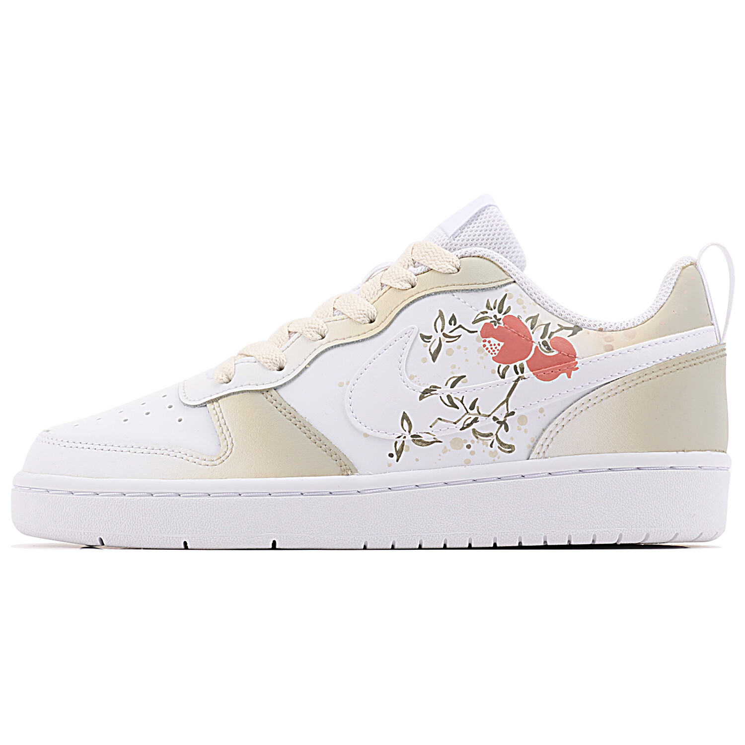 Кроссовки Nike Court Borough Skateboarding Shoes Women's Low-top Green/White, зеленый