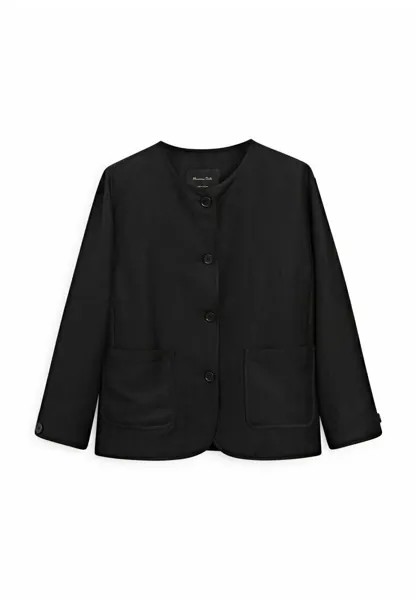 Легкая куртка Button With Pockets Massimo Dutti, черный