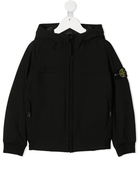 Stone Island Junior куртка с капюшоном и нашивкой-логотипом