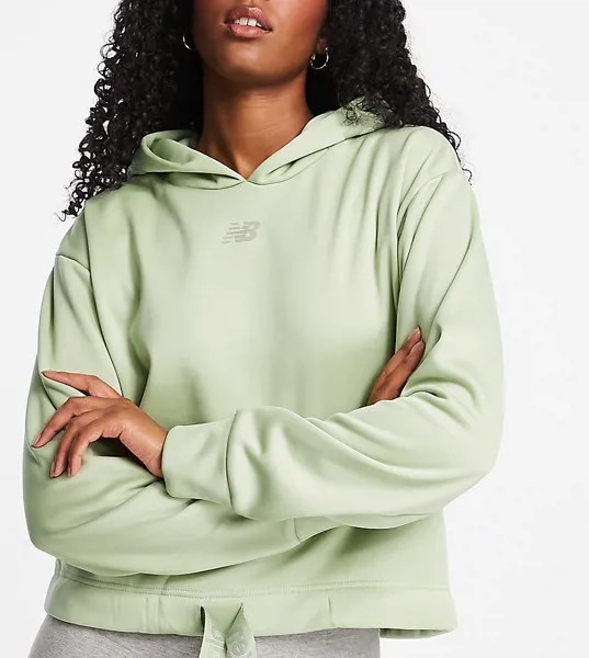 Худи шалфейно-зеленого цвета New Balance Running – эксклюзивно для ASOS-Зеленый цвет