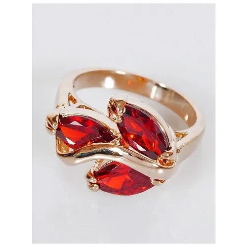 Кольцо помолвочное Lotus Jewelry, гранат, размер 18, красный