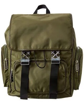 Off-White Arrow Tuc Мужской нейлоновый рюкзак зеленый