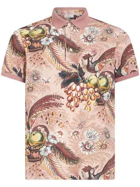 ETRO рубашка поло с цветочным принтом, розовый