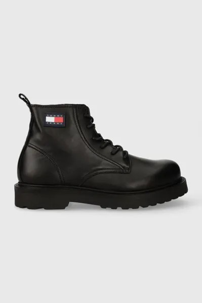 Кожаные туфли TJM RUBERIZED LACE UP BOOT Tommy Jeans, черный