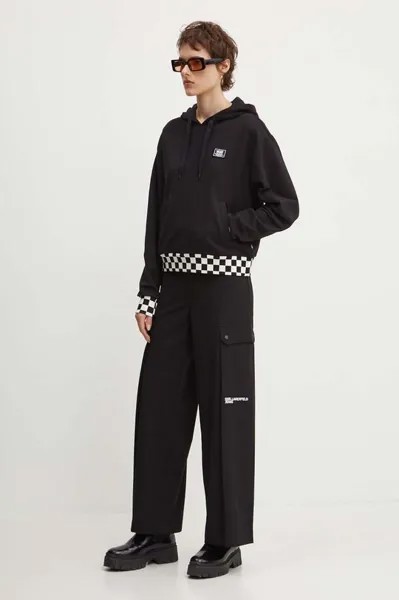 Хлопковая толстовка Vans, черный
