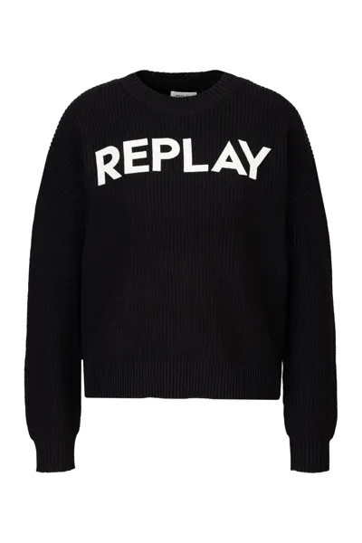 Свитер Replay Strick Cotton Fresh Handfeel 7 Gg, черный