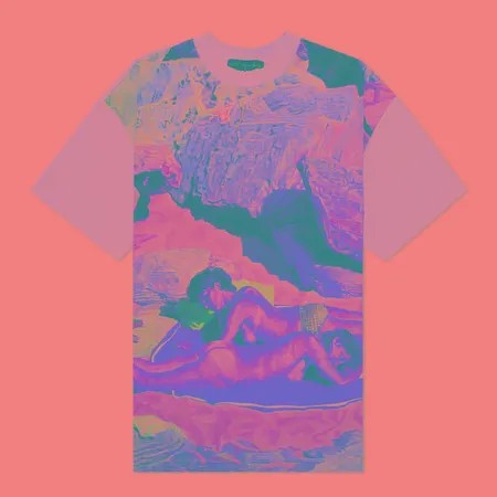 Мужская футболка MSGM x Seth Armstrong Capsule Print 3, цвет розовый, размер S