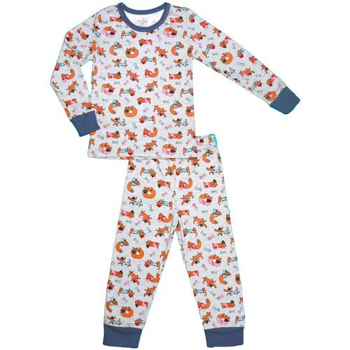 Пижама для мальчиков, Bambak Kids, рост 104-110, такса серая