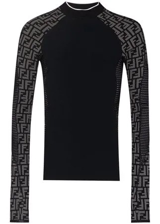 Fendi футболка с длинными рукавами и декором FF