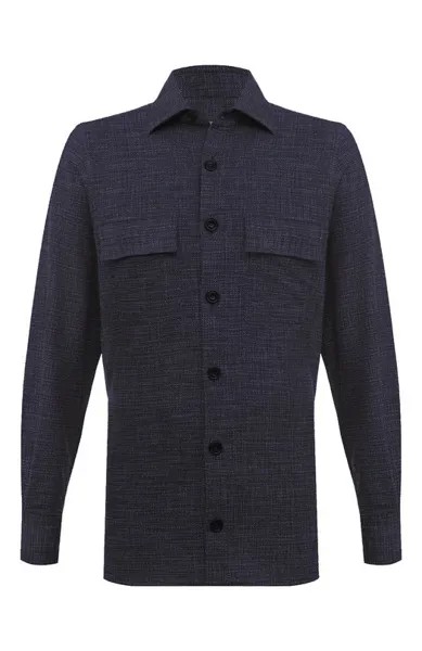Рубашка из шерсти и шелка Kiton