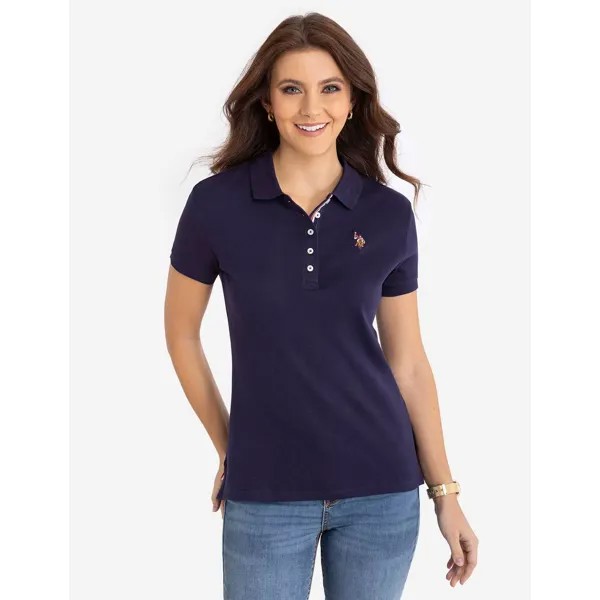 Футболка-поло U.S. Polo Assn. Solid Interlock, темно-синий