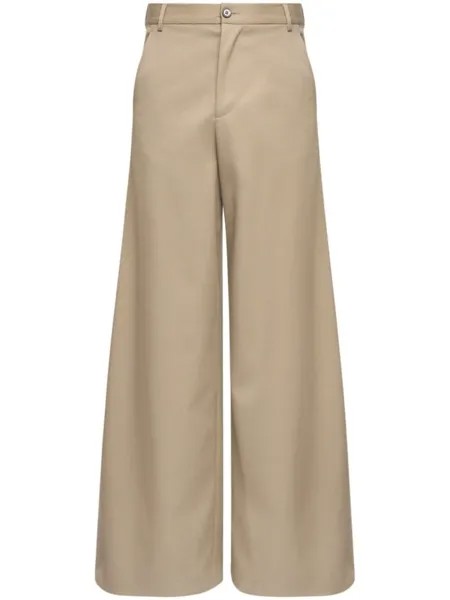 MM6 Maison Margiela широкие брюки строгого кроя, нейтральный цвет