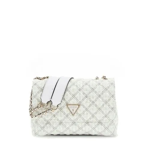 Сумка GUESS, фактура стеганая, белый