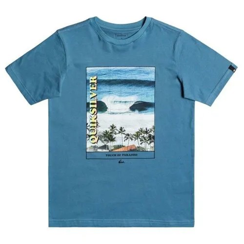 Футболка Quiksilver, размер 12/M/26, голубой, синий