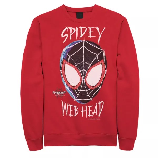 Мужской флисовый пуловер с рисунком Marvel Spiderverse Spidey Web Head