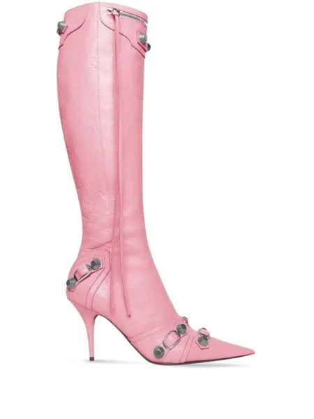 Balenciaga сапоги Cagole с заостренным носком, розовый