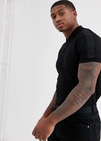 Черное поло с логотипом BOSS Athleisure-Черный