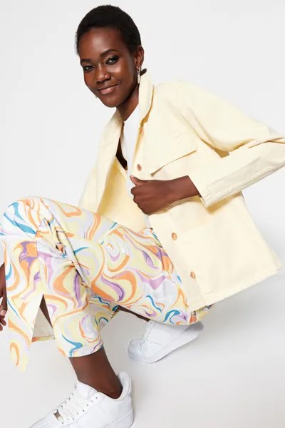 Куртка - Экрю - Oversize Trendyol, экрю