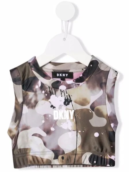 Dkny Kids топ с камуфляжным принтом