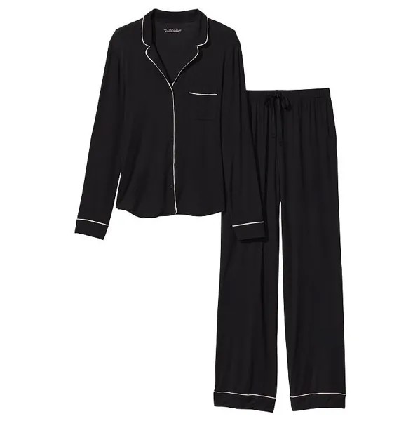 Пижама Victoria's Secret Modal Long, 2 предмета, черный
