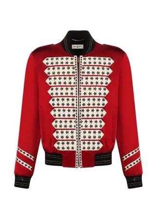 Бомбер из смеси вискозы и хлопка Saint Laurent
