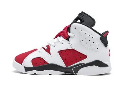 Кроссовки Little Kids Jordan 6 Retro «Carmine» белые/карминно-черные (384666 106) — 3