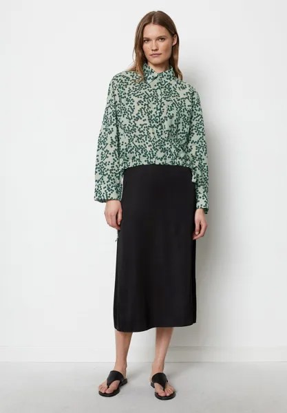 Блуза BOXY SHAPE LONG SLEEVE DRAWSTRING DETAIL AT HEM CHEST POCKET PRINT Marc O'Polo, синий