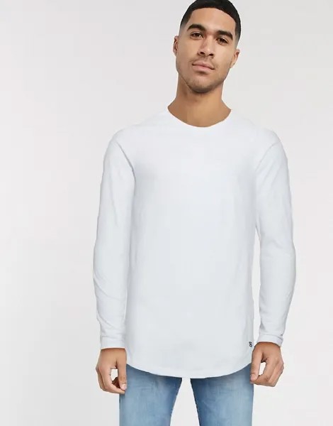 Лонгслив с закругленным краем Jack & Jones-Белый