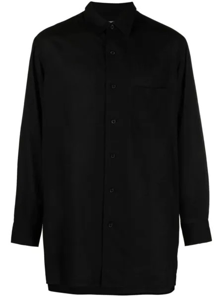 Yohji Yamamoto рубашка с приспущенными плечами, черный