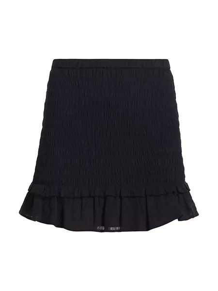 Мини-юбка Dorela из хлопковой смеси со сборками Isabel Marant Étoile, черный