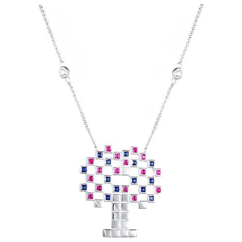 Колье из серебра 925 пробы с фианитами SY-356341-N_KL_002_WG ELEMENT47, длина 45 см.