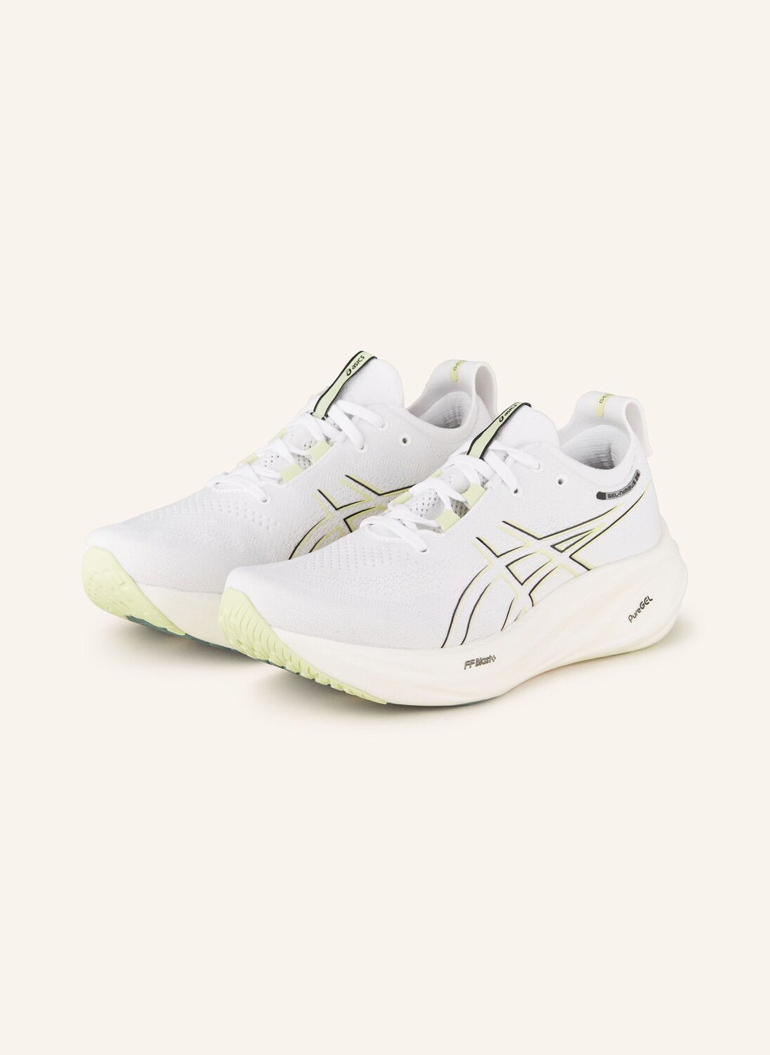 Кроссовки gel-nimbus 26 ASICS, белый/неоновый желтый