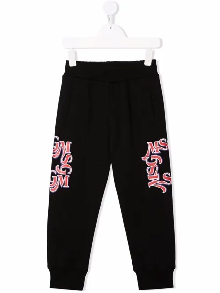 MSGM Kids спортивные брюки с логотипом сбоку