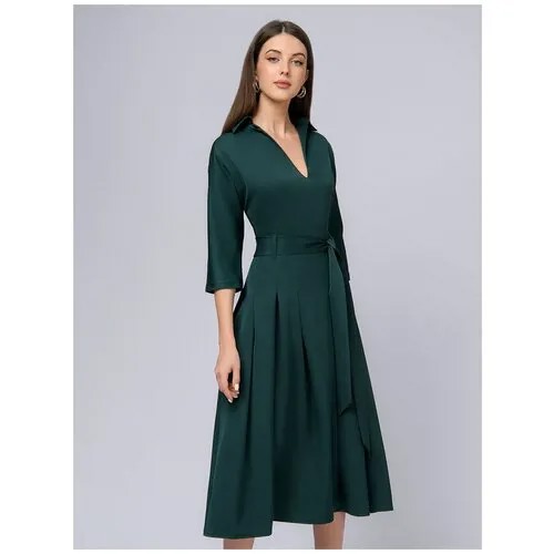 Платье 1001dress, повседневное, миди, размер 52, зеленый