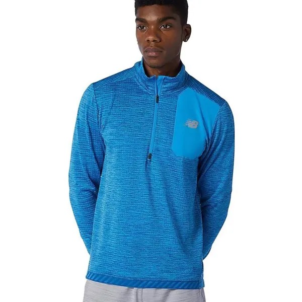 Лонгслив New Balance Half Zip, синий