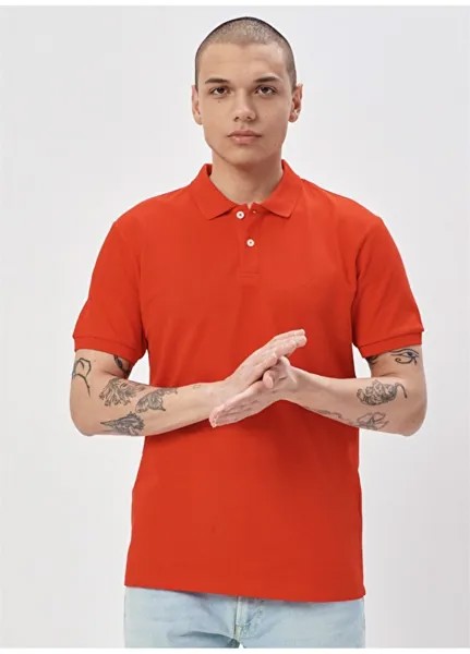 Коралловая мужская футболка с воротником поло Lee