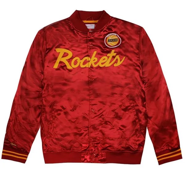 Мужской атласный бомбер Mitchell & Ness Houston Rockets Mitchell And Ness, красный