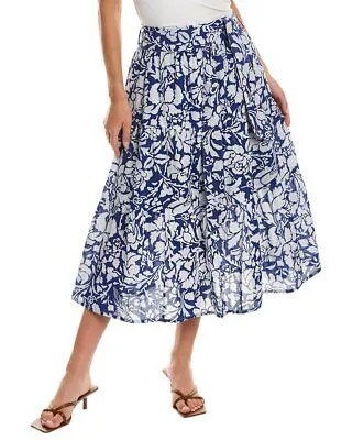 Гранатовая многоярусная юбка-трапеция, женская, синяя, размера XS