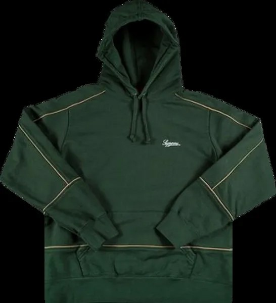Толстовка Supreme Piping Hooded Sweatshirt 'Green', зеленый