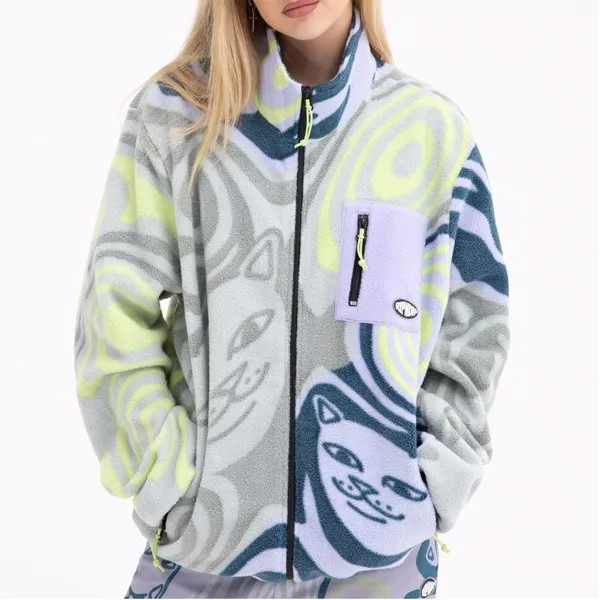 Куртка RIPNDIP Hypnotic Polar Fleece Jacket Grey/Lavender/Neon 2022