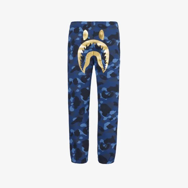 Спортивные брюки из хлопкового джерси с камуфляжным принтом shark A Bathing Ape, синий